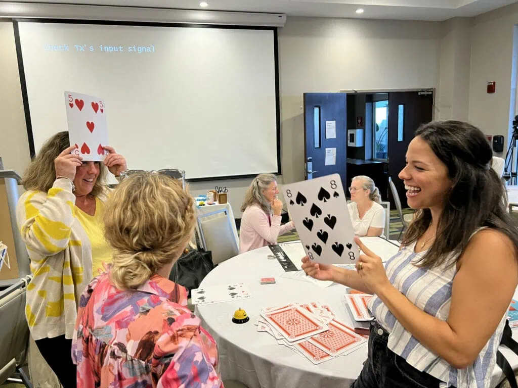 teaching with large playing cards