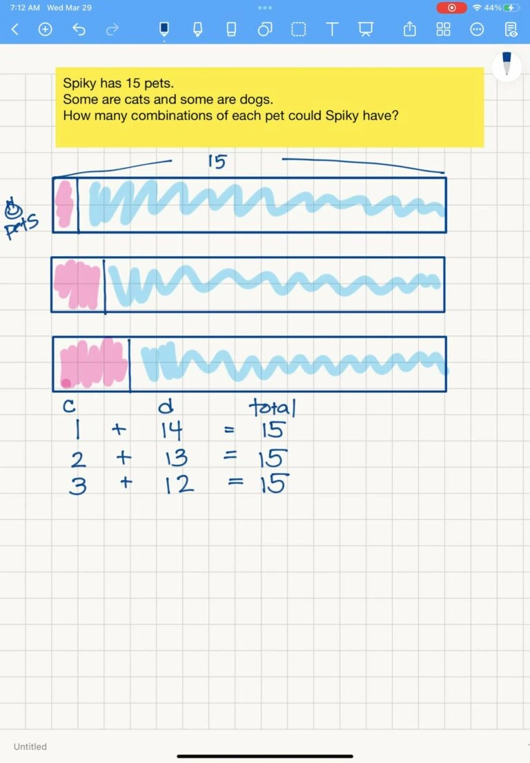 Part-Whole Word Problems (Parts Unknown)
